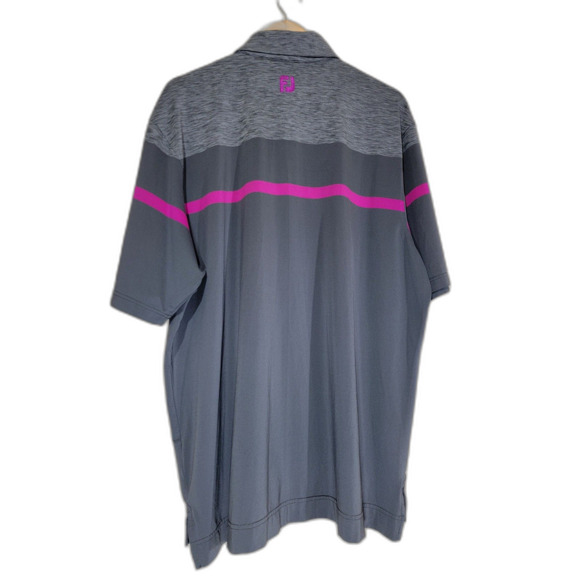 FootJoy Men's Pink & Grey Polo Shirt - XL - Picture 2 of 7